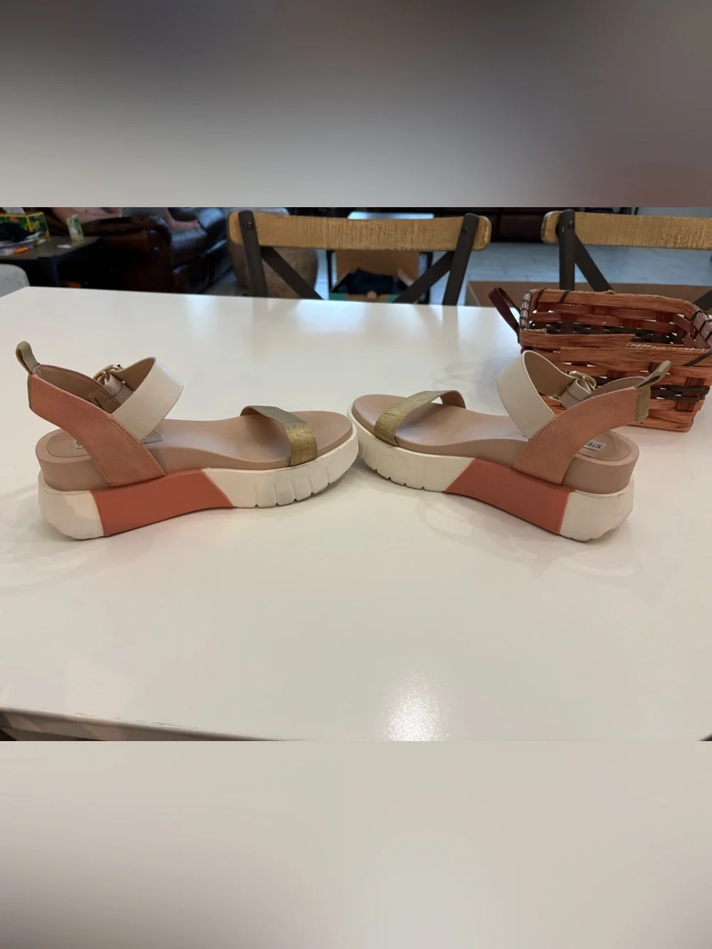 Steve Madden Pastry Blush Multi Platform Sandals Size 9